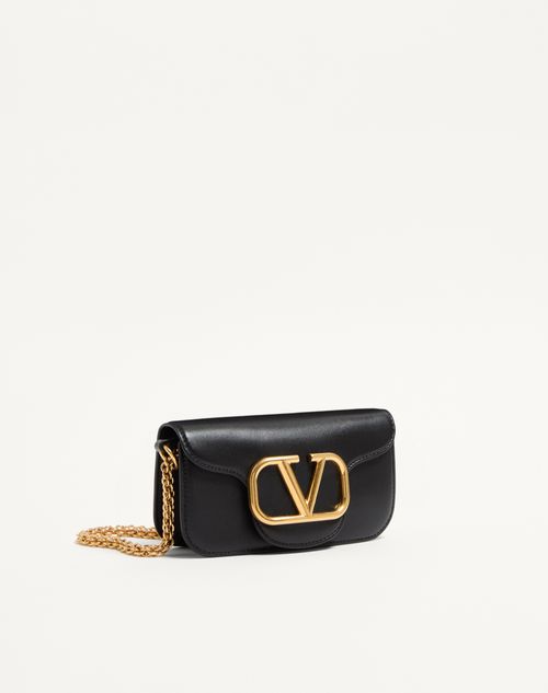 Valentino Garavani - Valentino Garavani Locò Small Shoulder Bag In Calfskin - Black - Woman - Shoulder Bags